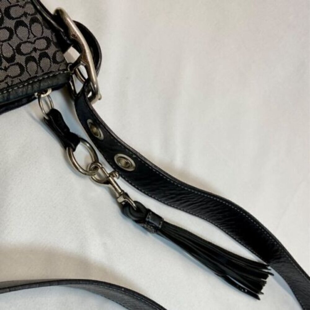 Coach Mini Signature Jacquard Leather Convertible Crossbody Shoulder Bag F10417 - Picture 11 of 14